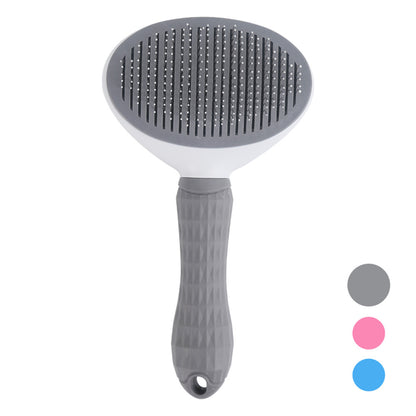 Self-Cleaning Stainless Steel Cat & Dog Comb with One-Key Hair Removal