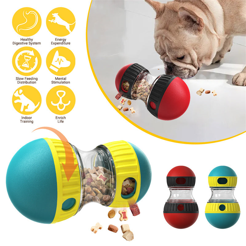 Interactive Food Dispensing Dog Toy Tumbler for Slow Feeding and Intelligence