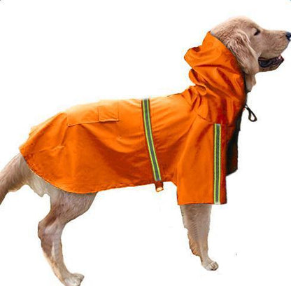 Spring and summer new dog raincoat waterproof cape dog reflective raincoat large dog raincoat