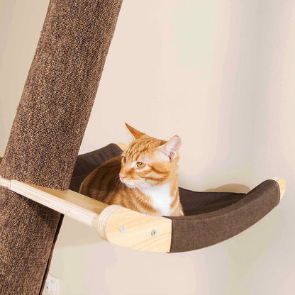 Large Solid Wood Cat Climbing Frame with Litter Box and Shelf