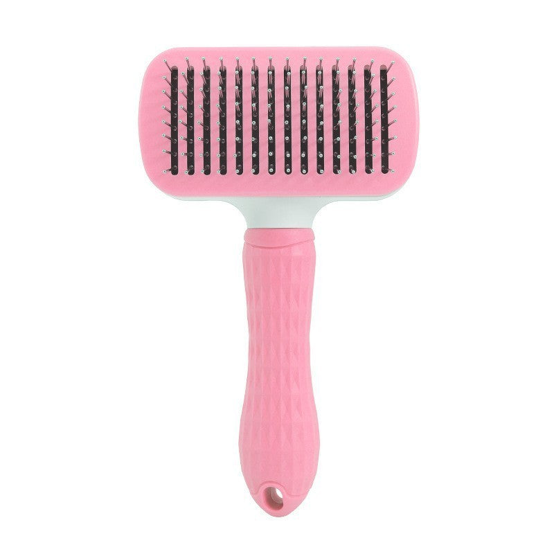 Self-Cleaning Stainless Steel Cat & Dog Comb with One-Key Hair Removal