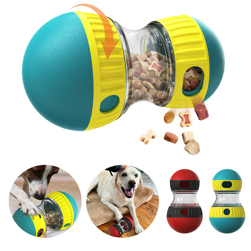 Interactive Food Dispensing Dog Toy Tumbler for Slow Feeding and Intelligence