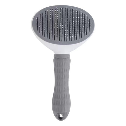 Self-Cleaning Stainless Steel Cat & Dog Comb with One-Key Hair Removal