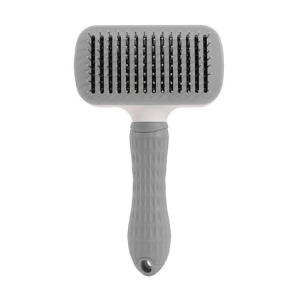 Self-Cleaning Stainless Steel Cat & Dog Comb with One-Key Hair Removal