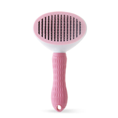 Self-Cleaning Stainless Steel Cat & Dog Comb with One-Key Hair Removal